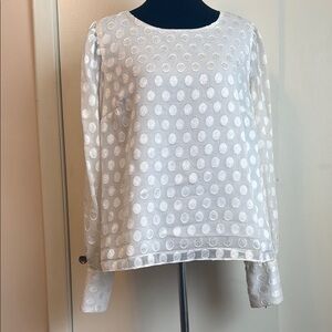 White shimmer Polka Dot Blouse